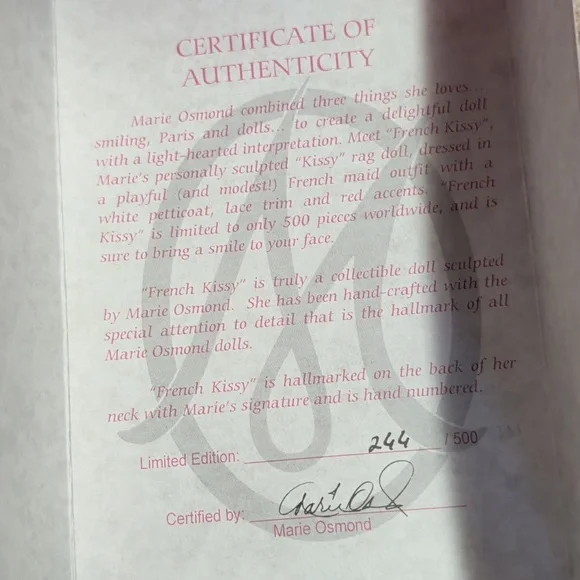 Very Rare "French Kissy" Authenticated Collectors Doll - Picture 7 of 12